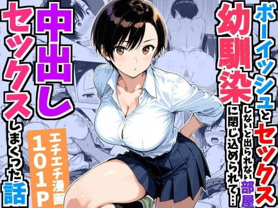 みうが片膝を上げて座り、制服の白シャツ姿で落ち着いた顔を見せる